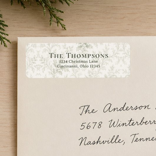 Groen Blad Kerst Retouradres Aangepast Etiket