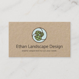 Groen blad Landschapsontwerper Logo Kraft Visitekaartje
