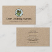 Groen blad Landschapsontwerper Logo Kraft Visitekaartje (Voorkant / Achterkant)