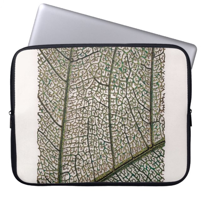 Groen blad laptop sleeve (Voorkant)