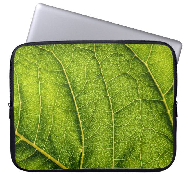 Groen blad laptop sleeve (Voorkant)