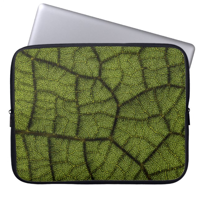 Groen blad laptop sleeve (Voorkant)