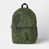Groen Blad Loofwerk Bedrukte Rugzak (Voorkant)