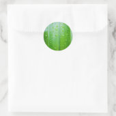 Groen blad met druppels water ronde sticker (Tas)