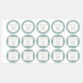 Groen Blad Modern Elegeant Gouden Cirkel Labels (Vel)