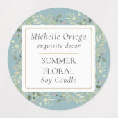 Groen Blad Moderne Elegante Gouden Cirkel Labels (Design 2)