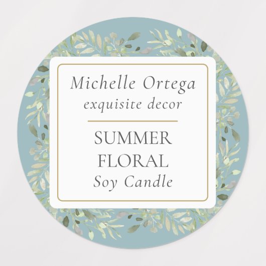 Groen Blad Moderne Elegante Gouden Cirkel Labels (Design 2)