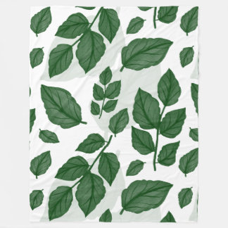 Groen blad Naadloze Natuur Patroon Fleece Deken