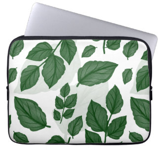 Groen blad Naadloze Natuur Patroon Laptop Sleeve