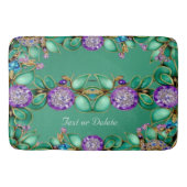 Groen blad Paarse edelstenen badmat (Voorkant)