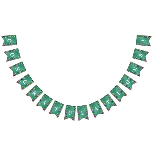 Groen blad Paarse edelstenen Bunting Flag Vlaggetjes (Alle)