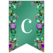 Groen blad Paarse edelstenen Bunting Flag Vlaggetjes (Eerste vlag)