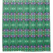 Groen blad Paarse edelstenen douchegordijn (Voorkant)