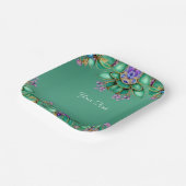 Groen blad Paarse edelstenen papier Bord (Gebogen)