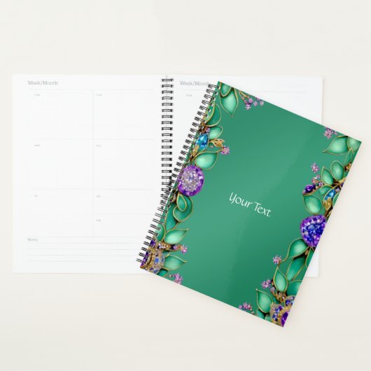 Groen blad Paarse edelstenen planner (Display)
