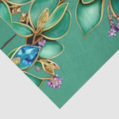 Groen blad Paarse edelstenen tissuepapier (Detail)