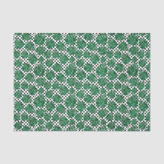 Groen Blad Patroon 10 Tissuepapier (Voorkant)