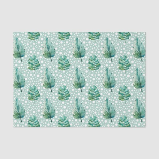 Groen Blad Patroon 19 Tissuepapier (Voorkant)