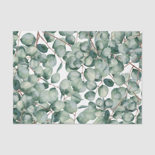 Groen Blad Patroon 20 Tissuepapier (Voorkant)