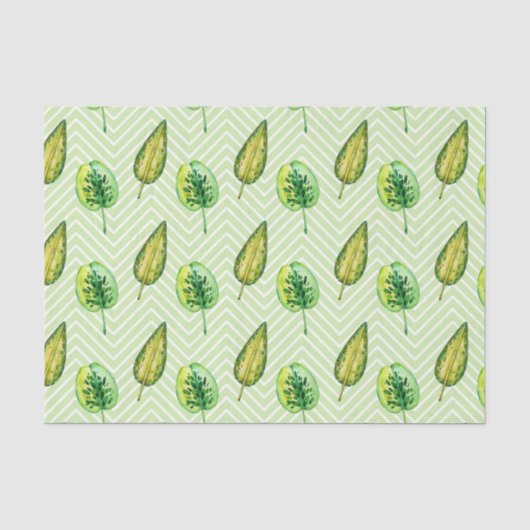Groen Blad Patroon 22 Tissuepapier (Voorkant)