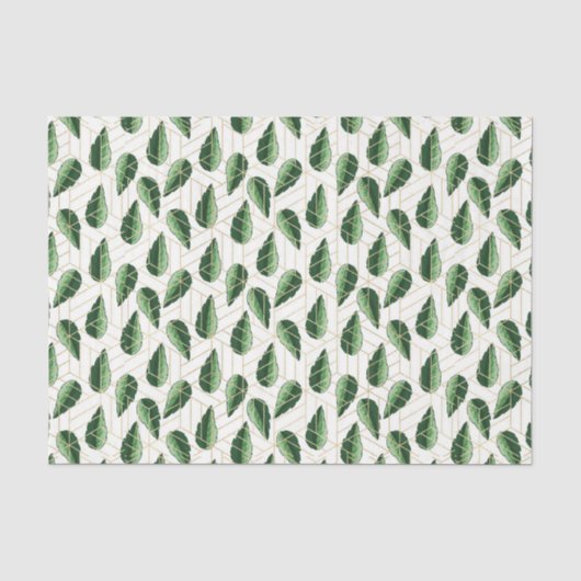 Groen Blad Patroon 24 Tissuepapier (Voorkant)