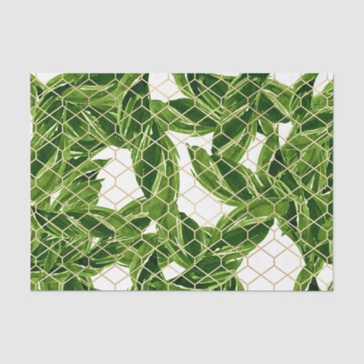 Groen Blad Patroon 3 Tissuepapier (Voorkant)