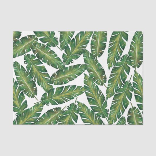 Groen Blad Patroon 4 Tissuepapier (Voorkant)