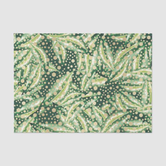 Groen Blad Patroon 8 Tissuepapier (Voorkant)