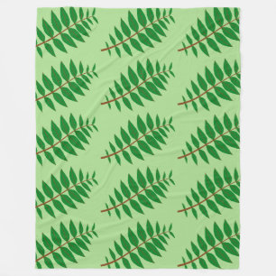 Groen Blad Patroon Fleece Deken