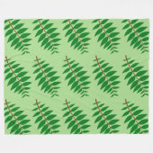 Groen Blad Patroon Fleece Deken (Voorkant (Horizontaal))