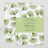 Groen Blad Patroon Uitnodiging (Voorkant / Achterkant)