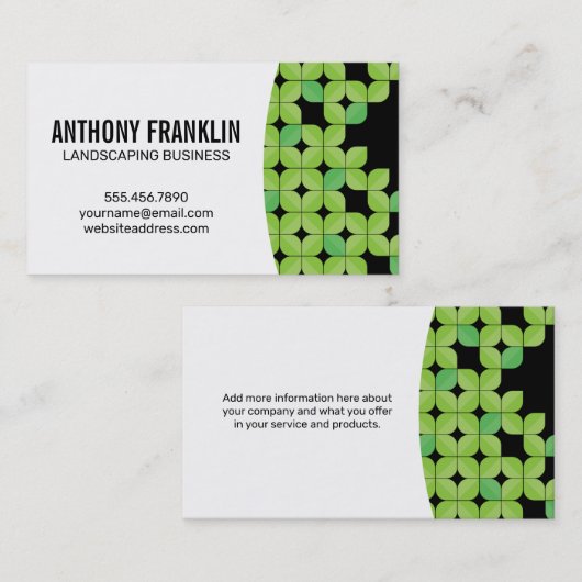 Groen Blad Patroon Visitekaartje (Voorkant / Achterkant)