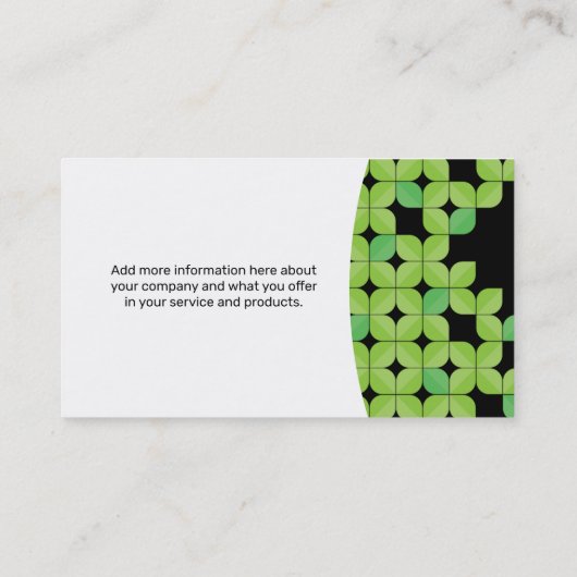 Groen Blad Patroon Visitekaartje (Achterkant)