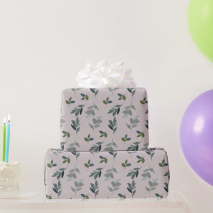Groen Blad Patroon Waterverf Cadeaupapier
