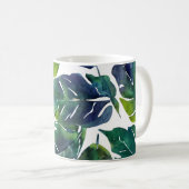 Groen blad Philodendron gebladerte Botanisch Koffiemok (Voorkant rechts)