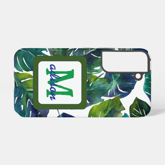 Groen blad Philodendron gebladerte Botanisch Samsung Galaxy Hoesje (Achterkant horizontaal)