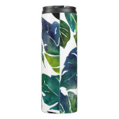 Groen blad Philodendron gebladerte Botanisch Thermosbeker (Achterkant)