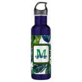 Groen blad Philodendron gebladerte Botanisch Waterfles (Voorkant)