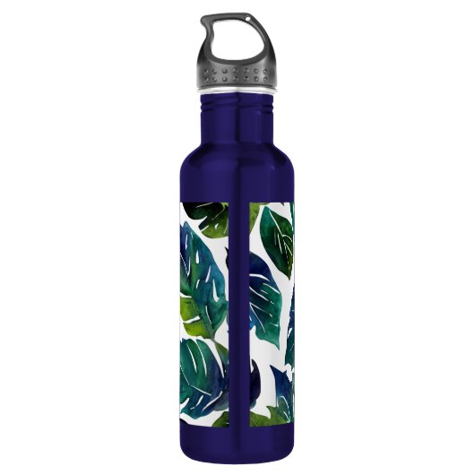 Groen blad Philodendron gebladerte Botanisch Waterfles (Achterkant)