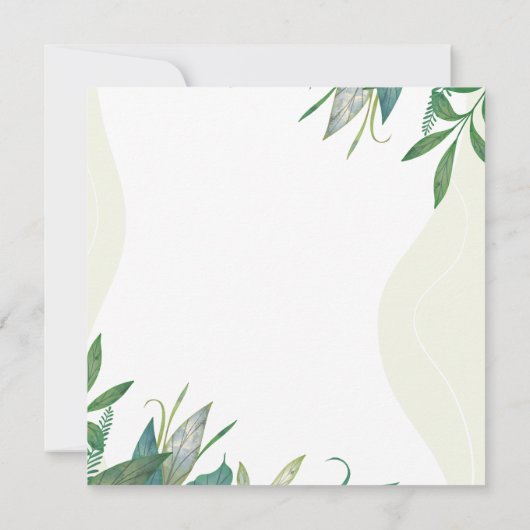 Groen blad Schattige Safari Dieren Thema Baby show (Achterkant)