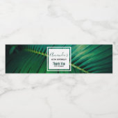 Groen Blad Tropisch Bos Natuur FotoVerjaardag Waterfles Etiket (Enkel label)