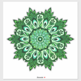 Groen Blad Tropische Boho Mandala Sticker
