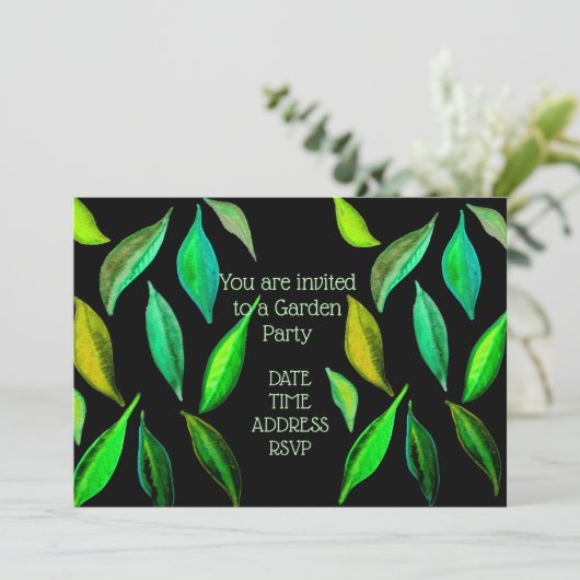 Groen blad Tuin feestfunctie Kaart (Staand voorkant)