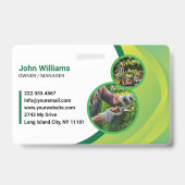 Groen Blad Verzorging Logo Landschapsarchitectuur Badge (Achterkant)