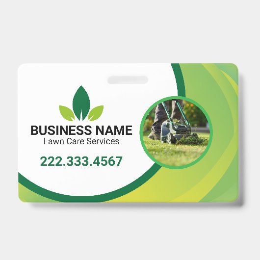 Groen Blad Verzorging Logo Landschapsarchitectuur Badge (Voorzijde)