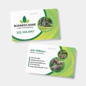 Groen Blad Verzorging Logo Landschapsarchitectuur Badge (Voor- en achterkant)
