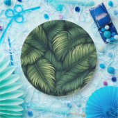 Groen blad vierkant partij bord (Feest)