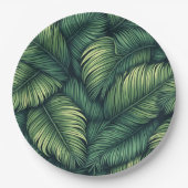 Groen blad vierkant partij bord (Voorkant)