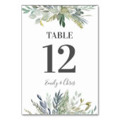 Groen Blad Watercolor Trouwtafel kaarten (Achterkant)