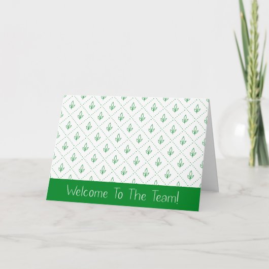 Groen blad Welkom bij het Team Nieuwe Medewerker Kaart (Voorkant)